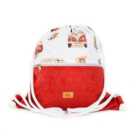 Sack-backpack "Good vibes" with red