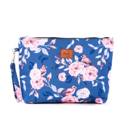 Kosmetická taška "Růžová zahrada" s tmavě modrou 20x30cm