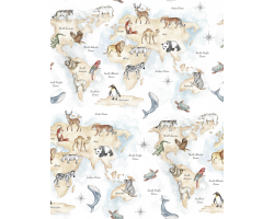 Mapa zwierząt na białym napisy Angielskie